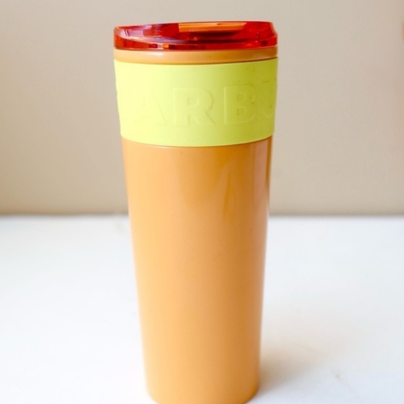 Starbucks Limited Edition SS Insulated Tumbler 16 Oz Orange & Yellow-NWT - Picture 3 of 6